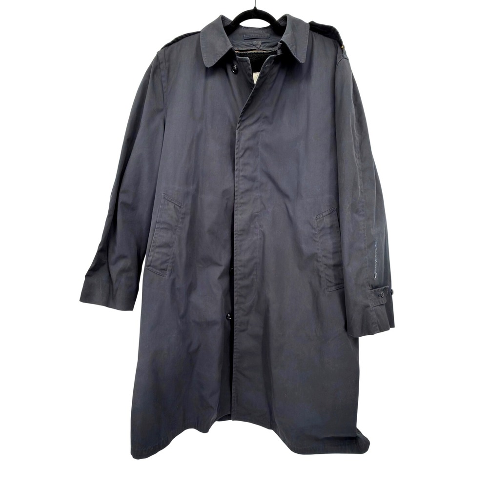 US Military All Weather Trench Coat 46R Black‎ Removable Liner 48R Centre M1414